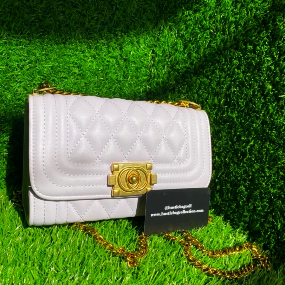 light purple shoulder bag